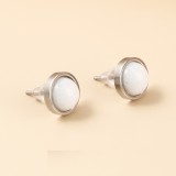 Stainless steel natural stone earrings