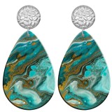20 styles color Artistic pattern Acrylic Painted stainless steel Water drop earrings
