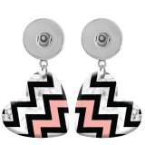 10 styles love resin Pink Geometric pattern  Painted Heart earrings fit 20MM Snaps button jewelry wholesale