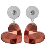 10 styles love resin Geometric pattern  Painted Heart earrings fit 20MM Snaps button jewelry wholesale