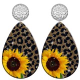 20 styles Flower sunflower Leopard pattern  Acrylic Painted stainless steel Water drop earrings