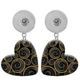 10 styles love resin  pattern Painted Heart earrings fit 20MM Snaps button jewelry wholesale