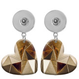 10 styles love resin Geometric pattern  Painted Heart earrings fit 20MM Snaps button jewelry wholesale