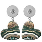 10 styles love resin Green  Art pattern  Painted Heart earrings fit 20MM Snaps button jewelry wholesale