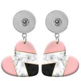 10 styles love resin Pink Geometric pattern  Painted Heart earrings fit 20MM Snaps button jewelry wholesale