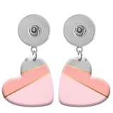 10 styles love resin Pink Geometric pattern  Painted Heart earrings fit 20MM Snaps button jewelry wholesale