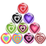 20MM love Colorful pattern Print glass snap button charms