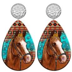 20 styles Cartoon pet dog pattern Acrylic Painted stainless steel Water drop earrings