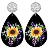 20 styles Pretty  Flower pattern  Acrylic Painted stainless steel Water drop earrings