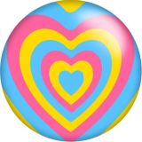 20MM love Colorful pattern Print glass snap button charms