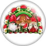 20MM Christmas Cartoon Dwarf Print glass snap button charms
