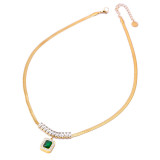 Square Zircon Bracelet Necklace