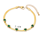Zircon Heart Necklace Bracelet