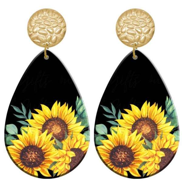 20 styles Pretty  Flower pattern  Acrylic Painted stainless steel Water drop earrings