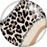 20MM love color  Leopard  pattern Print glass snap button charms