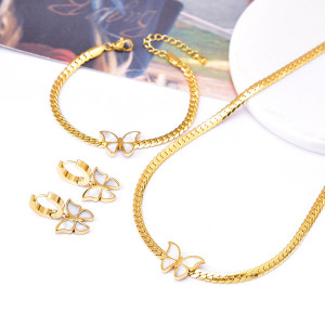 Shell Butterfly Bracelet Earring Necklace