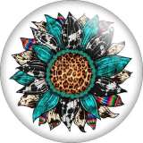 20MM Pretty sunflower Colorful Flower Print glass snap button charms