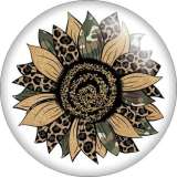20MM Pretty Colorful sunflower  Print glass snap button charms