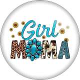 20MM words girl MOM  Print glass snap button charms