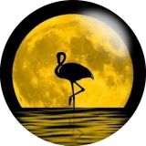20MM moon bird Wolf Road Flamingo Deer Print glass snap button charms