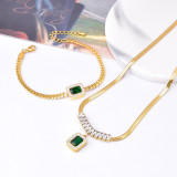 Square Zircon Bracelet Necklace