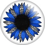 20MM Pretty Colorful sunflower Print glass snap button charms