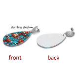 20 styles Cartoon Clover Flower  pattern Acrylic Painted stainless steel Water drop earrings