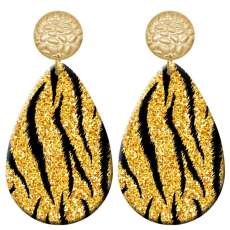 20 styles love Golden stripe pattern  Acrylic Painted stainless steel Water drop earrings