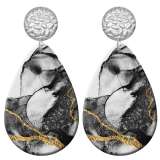 20 styles Colorful  Artistic  pattern  Acrylic Painted stainless steel Water drop earrings