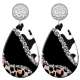 20 styles Leopard pattern  Acrylic Painted stainless steel Water drop earrings