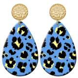 20 styles Leopard Print  pattern  Acrylic Painted stainless steel Water drop earrings