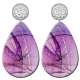 20 styles Purple  Artistic pattern  Acrylic Painted stainless steel Water drop earrings