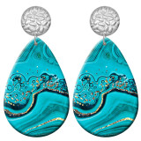 20 styles Colorful  Artistic  pattern  Acrylic Painted stainless steel Water drop earrings