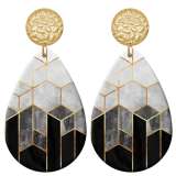 20 styles Geometry pattern  Acrylic Painted stainless steel Water drop earrings