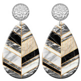 20 styles Geometry pattern  Acrylic Painted stainless steel Water drop earrings