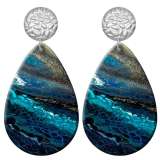 20 styles Colorful  Artistic  pattern  Acrylic Painted stainless steel Water drop earrings