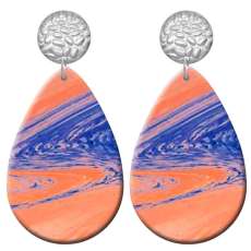 20 styles Colorful  Artistic pattern  Acrylic Painted stainless steel Water drop earrings