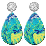 20 styles  Artistic  pattern  Acrylic Painted stainless steel Water drop earrings