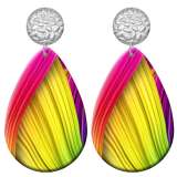 20 styles Pretty Colorful pattern pattern  Acrylic Painted stainless steel Water drop earrings