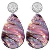 20 styles Colorful  Artistic pattern  Acrylic Painted stainless steel Water drop earrings