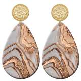 20 styles Colorful  Artistic  pattern  Acrylic Painted stainless steel Water drop earrings
