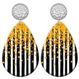 20 styles love Golden stripe pattern  Acrylic Painted stainless steel Water drop earrings