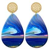 20 styles  Artistic  pattern  Acrylic Painted stainless steel Water drop earrings