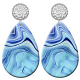 20 styles Colorful  Artistic pattern  Acrylic Painted stainless steel Water drop earrings