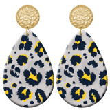 20 styles Leopard Print  pattern  Acrylic Painted stainless steel Water drop earrings