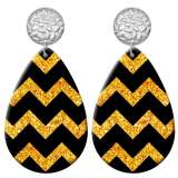 20 styles love Golden stripe pattern  Acrylic Painted stainless steel Water drop earrings