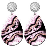 20 styles Colorful  Artistic pattern  Acrylic Painted stainless steel Water drop earrings