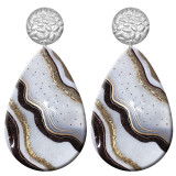 20 styles Colorful  Artistic  pattern  Acrylic Painted stainless steel Water drop earrings