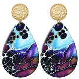 20 styles Pretty pattern  Acrylic Painted stainless steel Water drop earrings