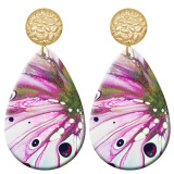 20 styles Pretty pattern  Acrylic Painted stainless steel Water drop earrings